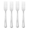Silver Stainless Steel Lace Dinner Fork Set 4 Count Ergonomic Design Dishwasher Safe Durable Utensils Kitchen Flatware Ideal