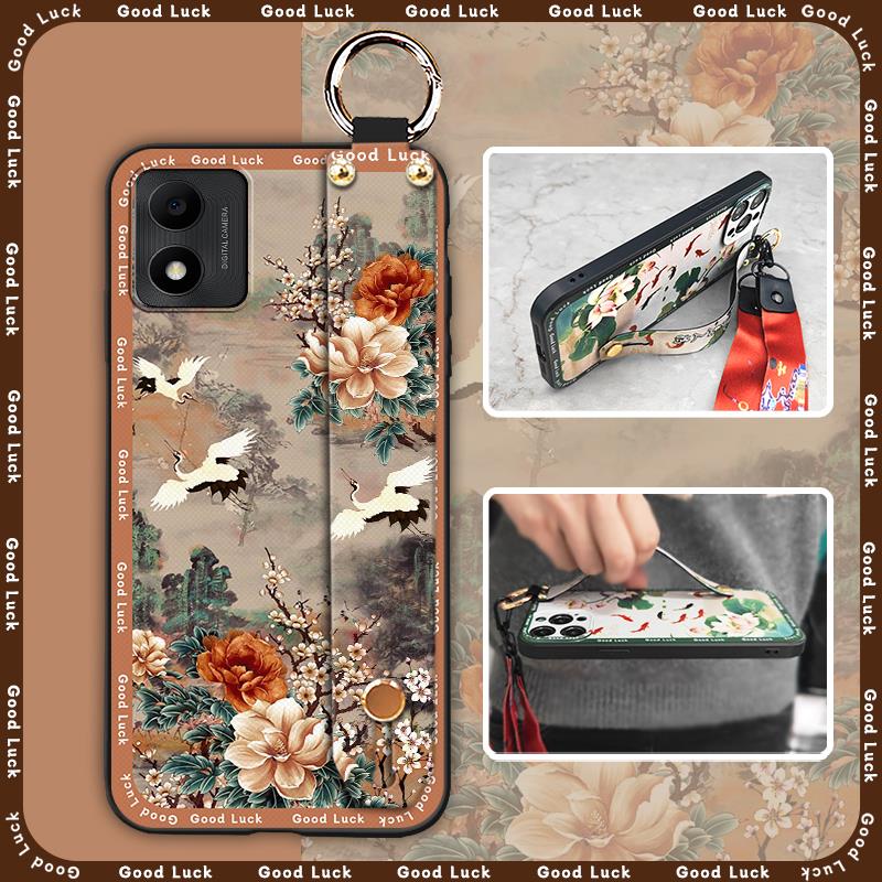 Phone Holder For Mom Phone Case For TCL 305i/5164D Anti-dust Soft case Chinese style Elderly lady Ring Anti-knock