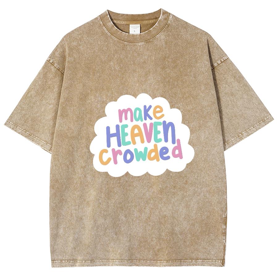 Cute Colorful Clouds Letter Print Women's Washed T-Shirt Cotton Oversized Loose Unisex Short Sleeve Fashion Simple Top