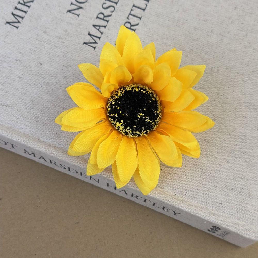 Cloth Sunflower Hairpin Korean Style Girl Hair Clip  Party Ponytail Holder