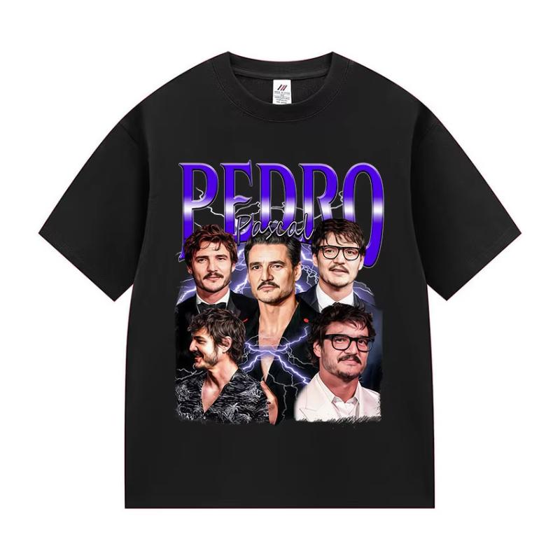 Actor Pedro Pascal Movie Graphic T Shirt Unisex's Retro High Quality Fashion Clothing T-shirts Unisex Cotton Oversized T-shirt Tops