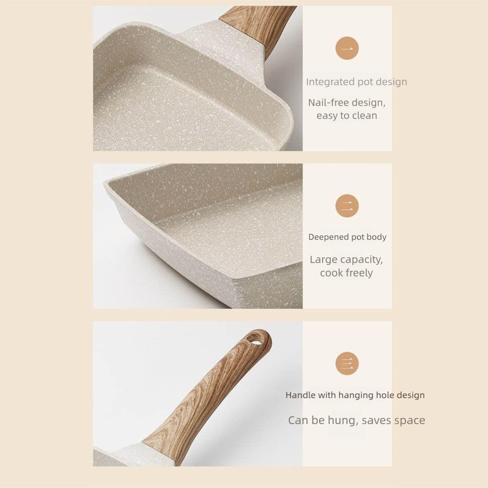 Nonstick Coating Steak Frying Pan Flat Surface Griddle Pan Tamagoyaki Omelette Pan  Home Kitchen
