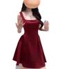 2025 Petite Red French Spaghetti Strap Dress - Sexy Waist-Hugging Summer Style