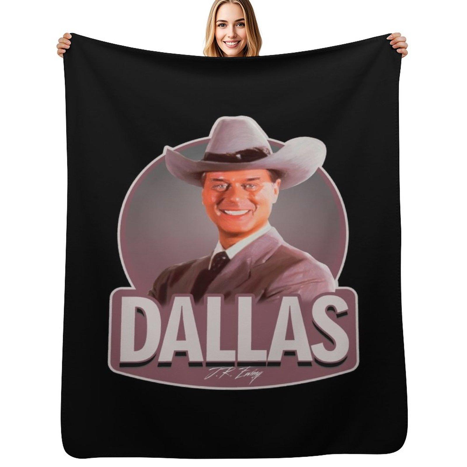 Dallas JR Ewing Throw Blanket Warm Comfortable Blanket Gift for Parents Friends Size: 75*100cm, Weight: 230 GSM