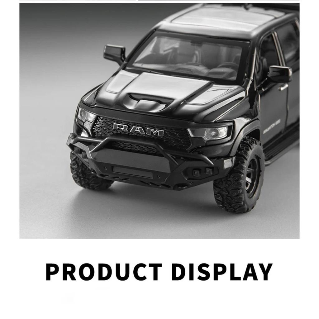 1/32 Dodge RAM 1000 TRX Mammoth Picku Alloy Car Model Sound and Light Pull Back Children's Toy Collectibles Birthday Gift
