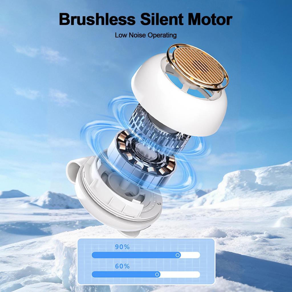 Hands-Free Clip on Fan Waist Fan Quiet Bladeless Personal Blower for Travel Camping Beach Hiking, Summer Vacation Outdoor Gear