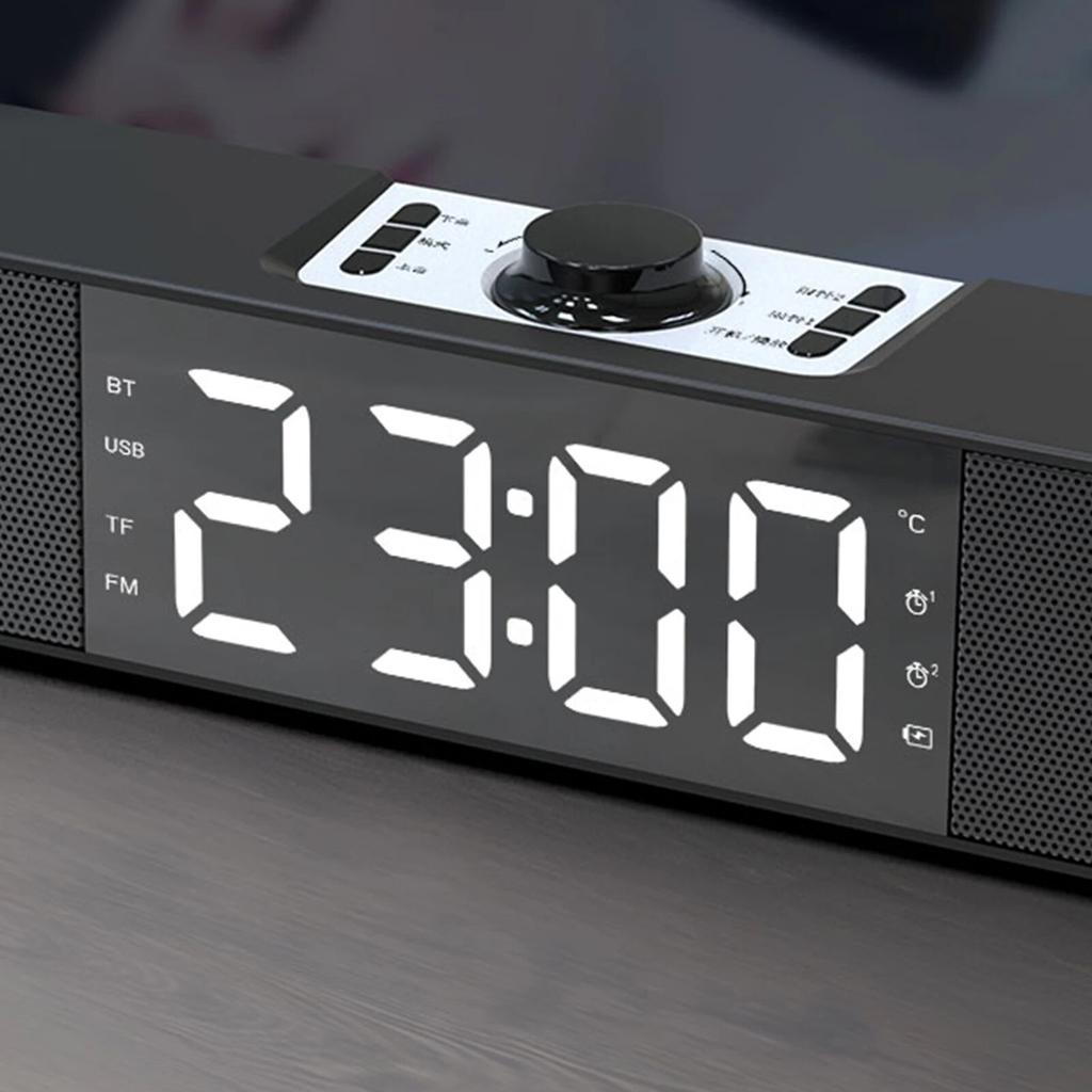 Q10 Desktop Mini Wireless Bluetooth-compatible Heavy Bass Speaker Music Player Alarm Clock