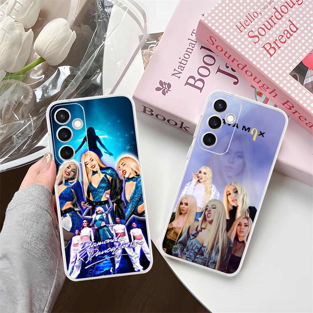 Fashion Ava Max Clear Mobile Phone Case for Samsung Galaxy S25 S24 S23 S22 S21Plus FE Ultra Colorful Cover