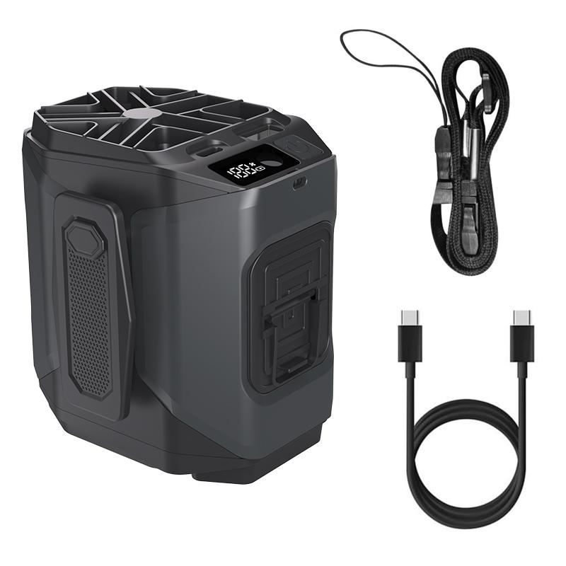 New 10000mAh Waist Fan with Power Bank & Flashlight - High Speed Portable Fan USB Rechargeable for Hiking Running Outdoor