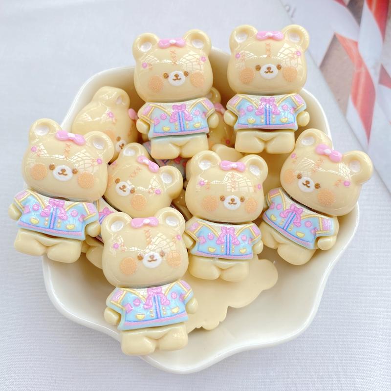 

10Pcs New Cute Little Bear Series Flat Back Resin Scrapbooking DIY Jewelry Hairpin Craft Decoration Accessorie