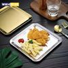 Bandeja de Serviço Quadrada de Aço Inoxidável de Luxo, Bandeja de Café, Sobremesas – Travessas Elegantes Para Café, Restaurante Bandeja de Banheiro