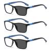 3PCS Pochromic Reading Glasses  Non-slip Anti-blue Light Men's Glasses +1.0 To +4.0