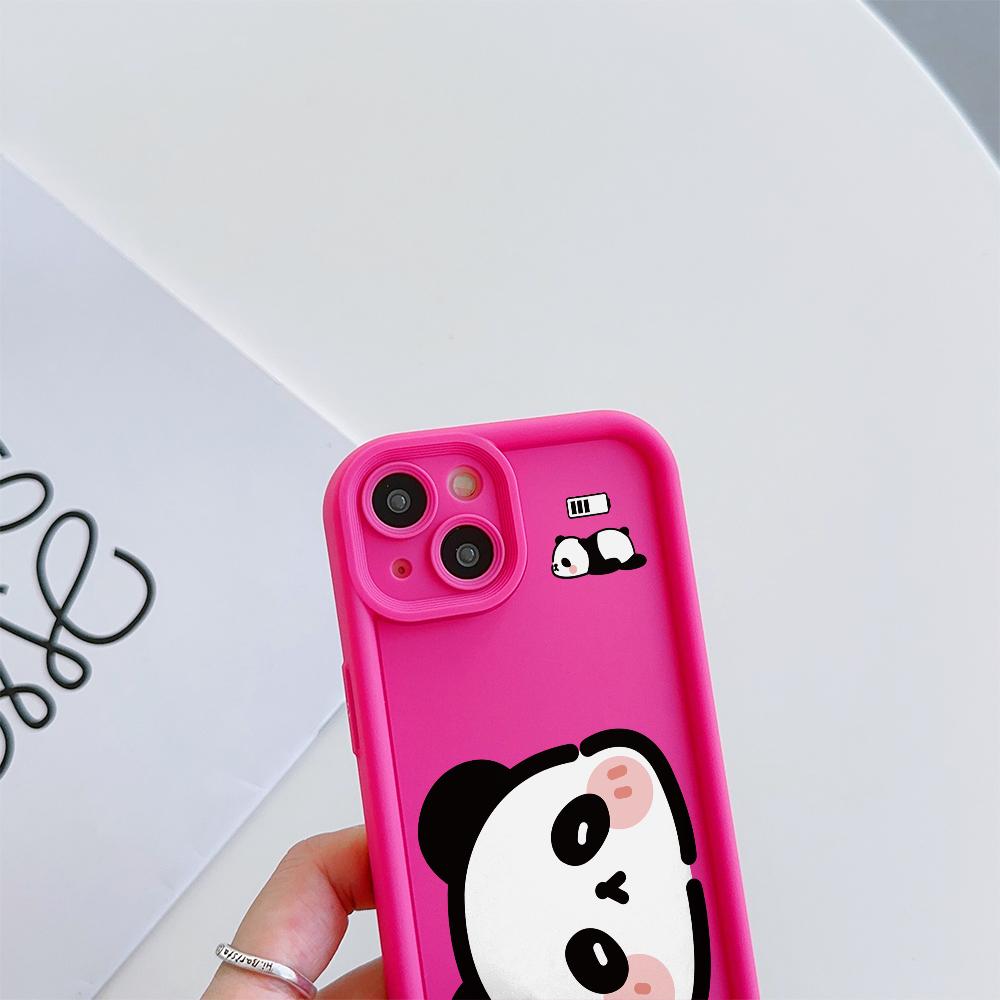 Cute Panda Pattern Soft TPU Phone Case for iPhone 17 Air 16 15 14 Pro Max Plus 13 12 Mini 8 7 X Xs Back Cover
