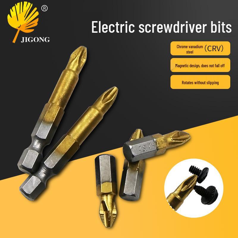 Titanium PH2 Anti-Slip Hex Screwdriver Bit Set for Electric and Air Drivers