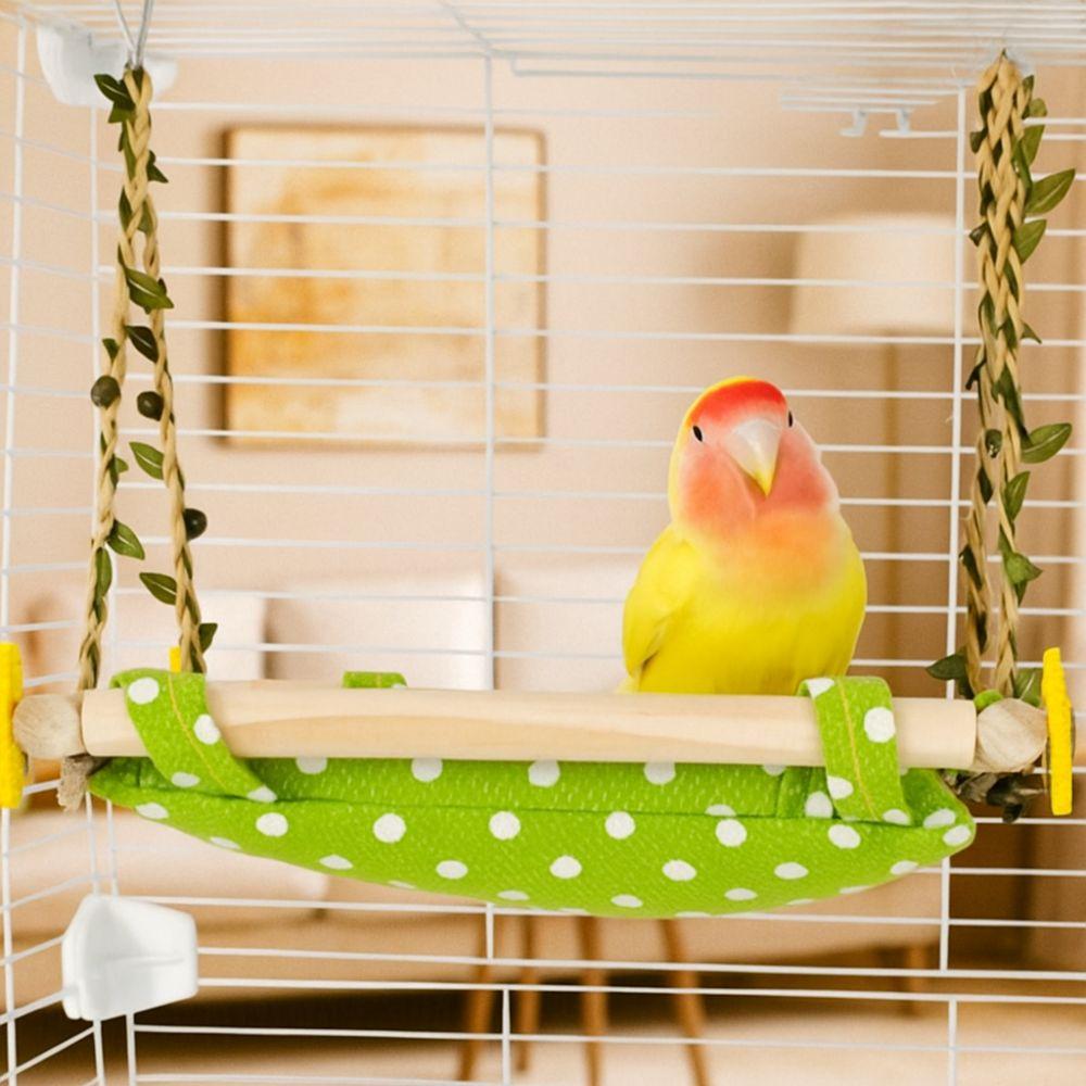 Bite Resistant Bird Swing Toy Removable Bird Cage Perch Bird Hanging Hammock  for Bird Cage