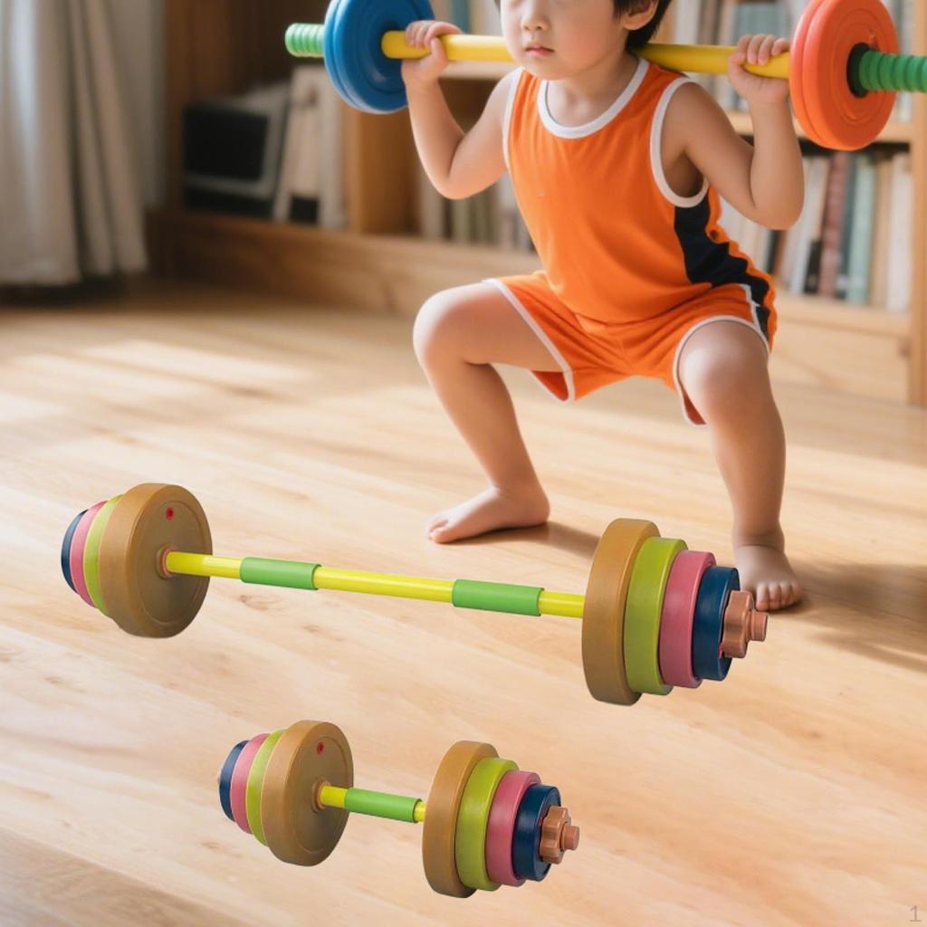 Kids Toys Dumbbell and Barbell Adjustable Weight Gym Fitness Strength Training Sensory