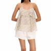 Apricot Polka Dot Tencel Layered Vest with Streamers for Women