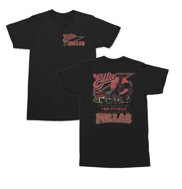 Ella Fella Club Western Cowboy Graphic 2-Sided Unisex T-Shirt 3XL