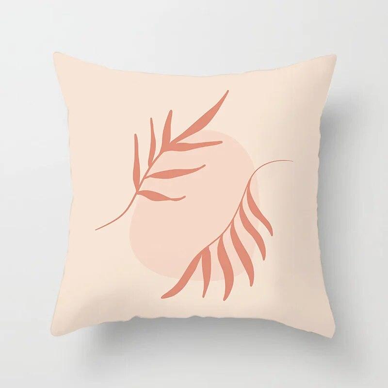45x45cm New Geometric Abstract Flower Leaf Cushion Cover Desert Sunrise Cactus Pillow  Living Room Sofa Car Home Decoration