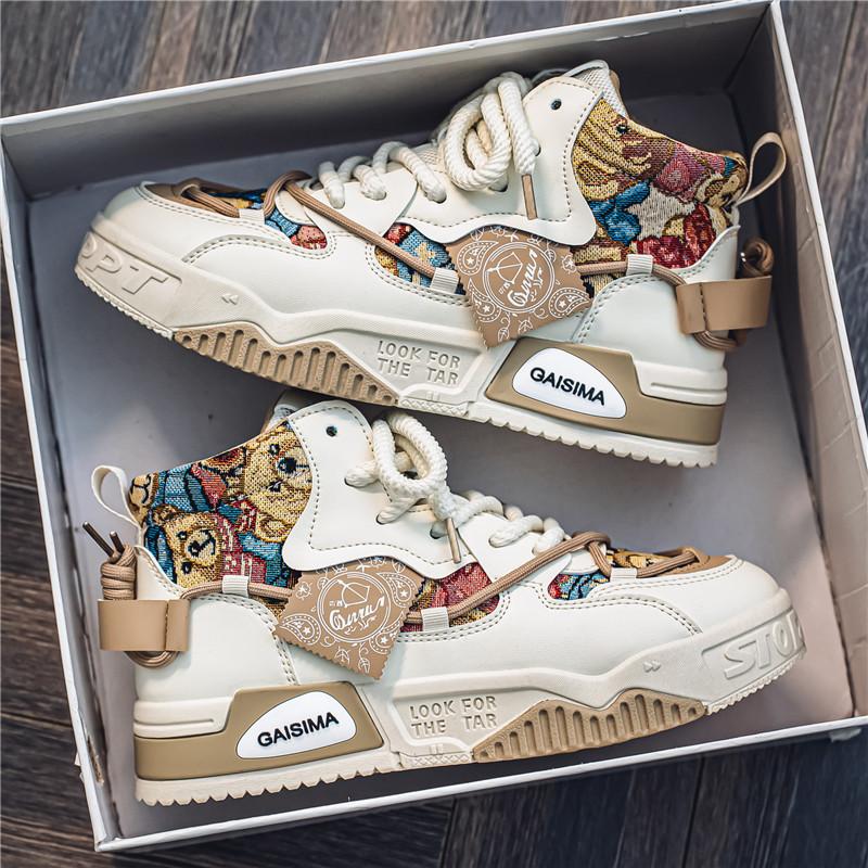 New spring high-top thick-soled invisible inner height-increasing casual board shoes sneakers
