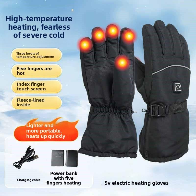Heated Gloves for Men Winter Thermal Touchscreen Electric Motorcycle Riding Cycling Waterproof Warm