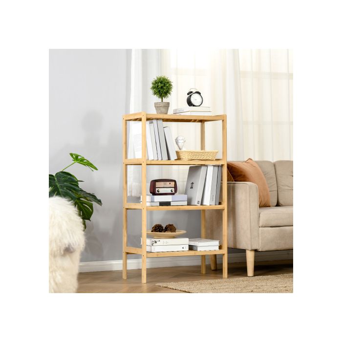 Étagère - MUVOE - 4 Niveaux - Bambou Naturel - 62x33x112cm - Charge 10kg par Étagère
