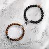 Trendy Couple 2Pcs/Set Natural Stone Beads Love Heart Magnetic Bracelet For Women Men Charm Peach Beaded Bracelets Jewelry Gifts
