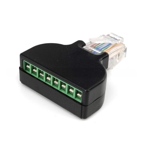 RJ45 Screw Terminal Adaptor Connector Stable Universal RJ45 Male To 8 Pin Screw Terminal Connector Ethernet Extender