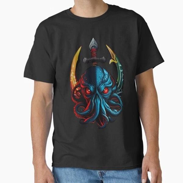 Red Eye KrakenCthulhu With Anchor Classic TShi Made In UsaAus TShirt S2xl S