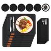 Placemats and Coaster Set of 6 Washable Felt Place Mats with Coasters and Cutlery Bags Heat Resistant Dining Table Mats