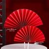 LIEI Golden Red Folding Fan Cake Topper