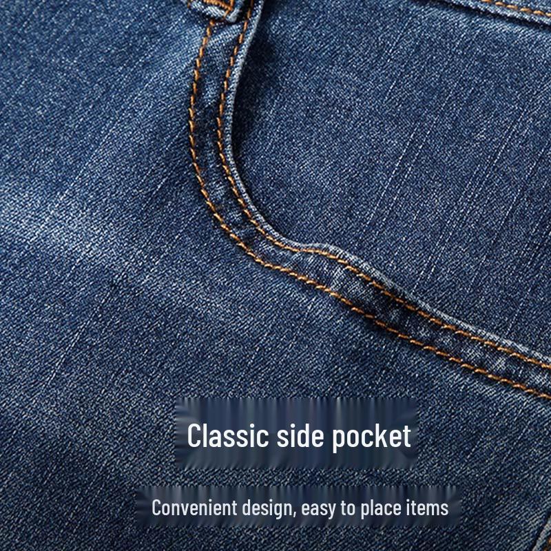 TRIES Men's Washed Whiskered Straight Leg Denim Jeans