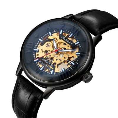 Herrenuhren Luxusmarke Wind Hand Mechanisch Skelett Herrenuhren Edelstahlarmband Armband Netzarmband 2025