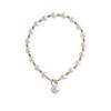 European American Retro Pearl Beaded Diamond‑Set OT Buckle Necklace Niche High‑Grade Simple Versatile Collarbone Trend Jewelry