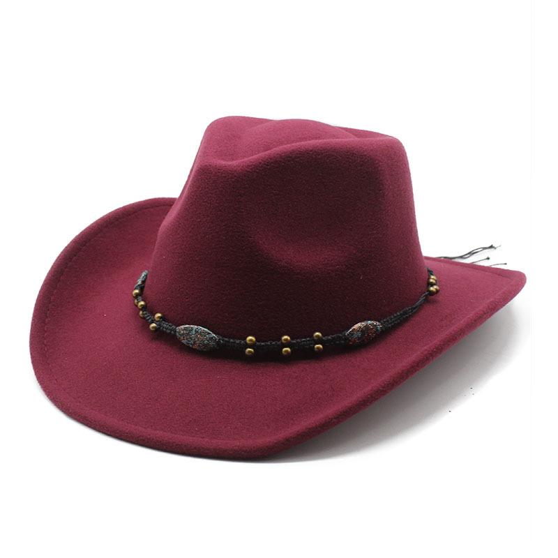 Tibetan Woolen Hat Women'S Versatile British Jazz Top Hat Tourist Mountaineering Western Cowboy Hat Men