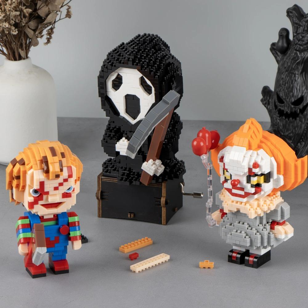 Minuscole particelle assemblate mattoncini giocattoli puzzle cartone animato serie Halloween notte magica clown della morte personaggi assemblati