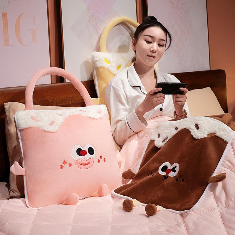 Dopamine Dual-Purpose Throw Pillow Quilt Portable Foldable Air Conditioner Quilt Office Lunch Break Sleeping Pillow Small Quilt Cover Quilt