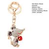 Cute Mouse Keychain Sparkling Rhinestone Mouse Keychain Colorful Enamel Rat Charm with Key Ring Gift for Men Women
