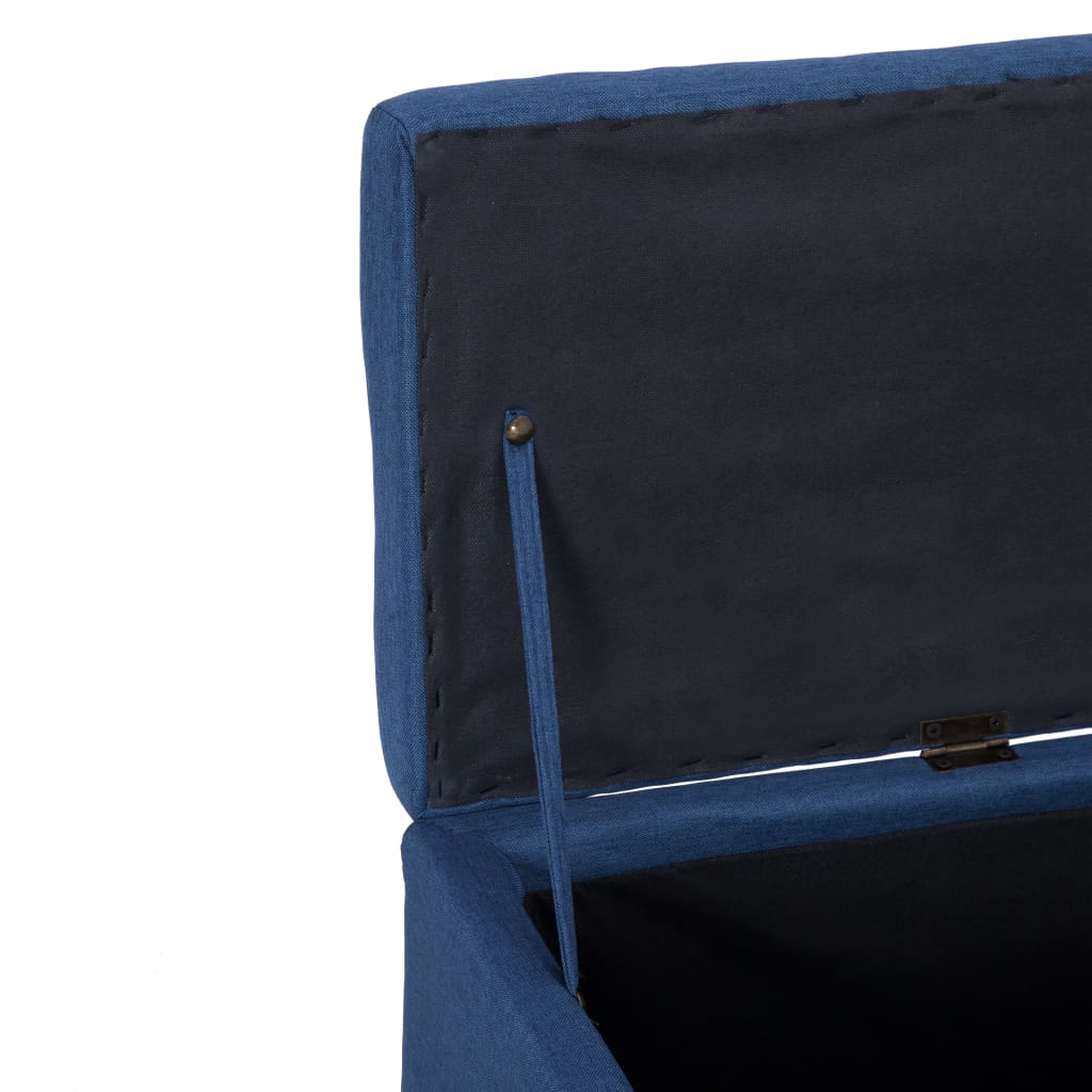 Storage Bench with Storage Compartment 116 Cm Blue Polyester