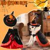 Halloween Dog Cape Costume With Hat Pet Cape Set Bat/Pumpkin/Star  Black Orange And Gold Spider Print