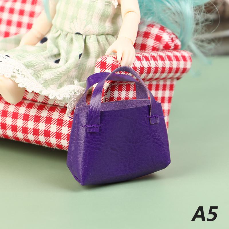 1Pc Cute Mini Simulated Leather Bag Handbag Miniature Doll Bag Toys For 30cm Doll Fashion Decor Accessories Kids Gifts