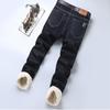 Padded Thickened Lamb Wool Jeans Men's Models Loose Straight Trousers New Cotton Elastic Autumn and Winter Warm Business Models Jeans
