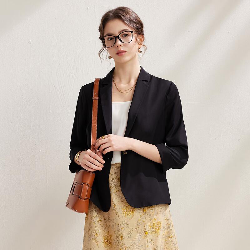 Women s Mulberry Silk One-Button Blazer Jacket XL