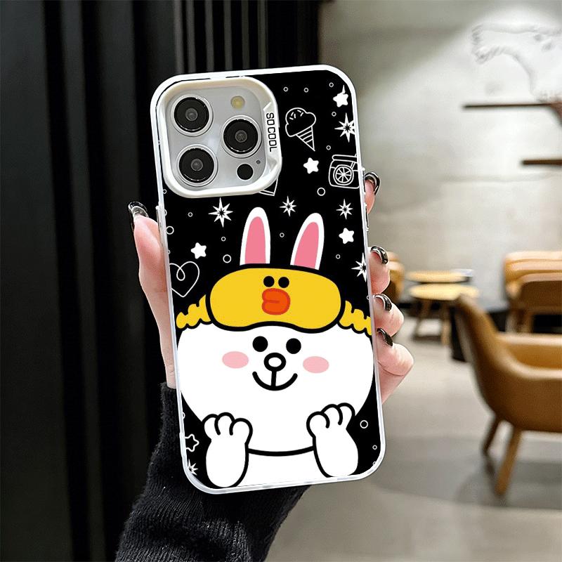Cartoon Bear Brown Rabbit Soft Phone Case for iPhone 15 16 17 Pro Max 17Air 16E 14 Plus 13 12 Mini Shockproof Cover Back Shell