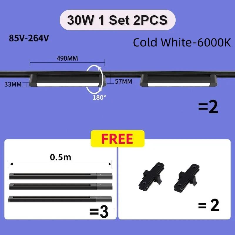 Aluminum Linear Track Ceiling Lamp COB Rail Spotlight Living Room Bedroom Decor Lighting Fixture LED Track Light