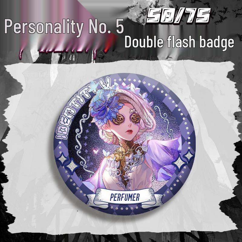 Identity V Little Girl Anime Badge with Silver Glitter Guts Joseph Pendant