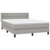 3130025 vidaXL Lit à sommier tapissier avec matelas Gris clair 140x190cm Tissu