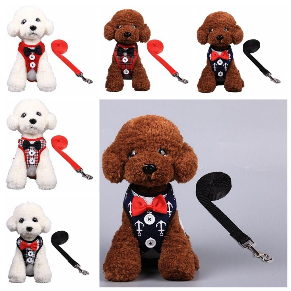 

Adjustable Pet Chest Belt Breathable Mesh Pet Harness and Leash Set Cat Vest Set Outdoor