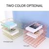 Modern Stackable Letter Tray Desktop Organizer Under Desk Hanging Organizer Metal Paper Tray for Women Men Student Staff