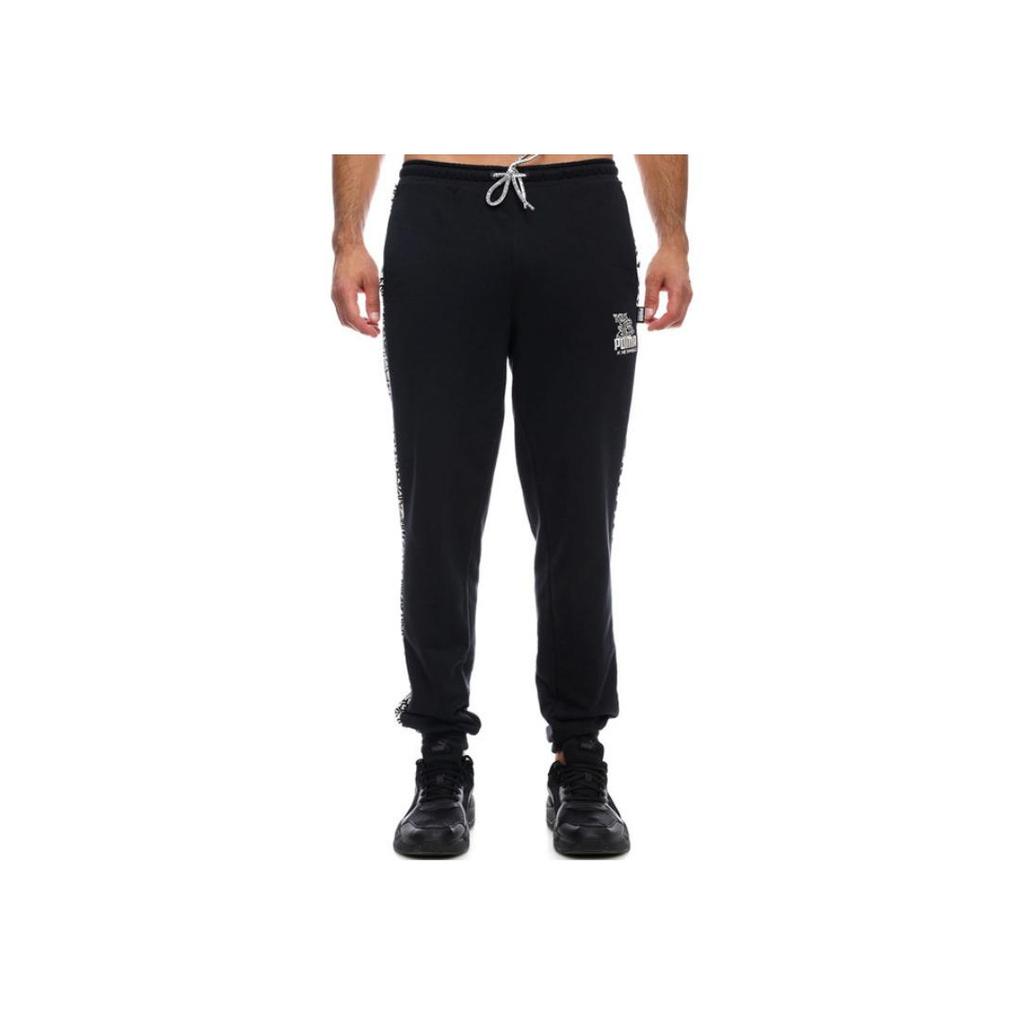 Puma Side Letter Print Casual Sport Drawstring Pants Men Bottoms Black 59865051